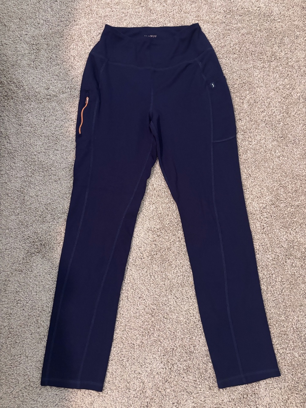 Jaanuu Navy Skinny Scrub Pants with Contrast Zip